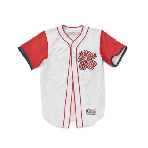 Polera estilo beisbol white with red Santiago Stgo City-0