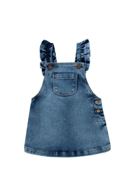 Jardinera en Denim para recién nacida niña-0