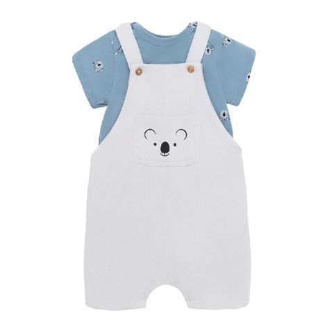 Conjunto jardinera body manga corta para recién nacido niño-0