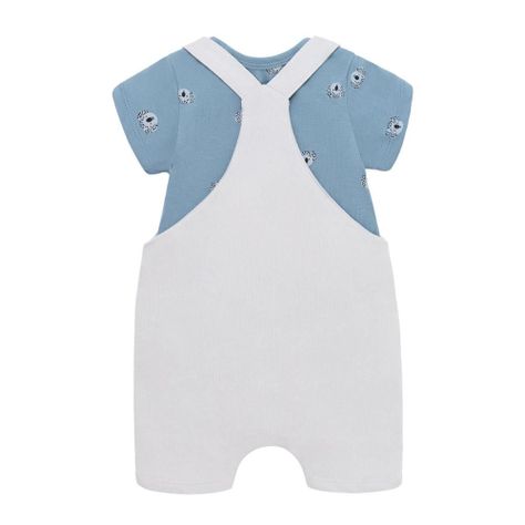 Conjunto jardinera body manga corta para recién nacido niño-1