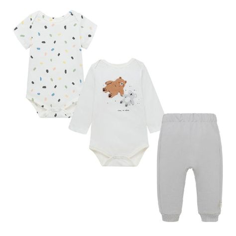 Conjunto pantalón buzo, bodys para recién nacidos-0