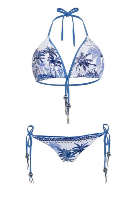 Bikini de Lujo Colombiano Barú Palmeras Gipsy Azul-0