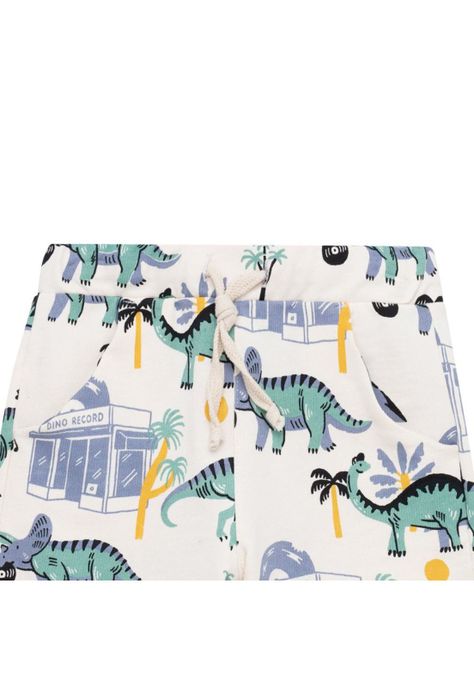 Short con bolsillo estampado dinosaurios para bebé niño-2