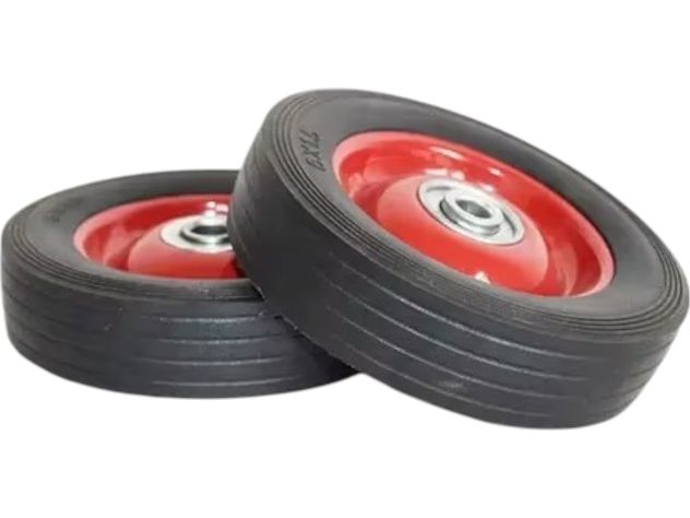 Pack 2 Ruedas Goma Solida Carros Yegua Carga Pesada 15 cm-1