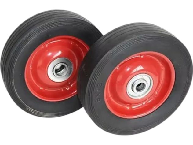 Pack 2 Ruedas Goma Solida Carros Yegua Carga Pesada 15 cm-4