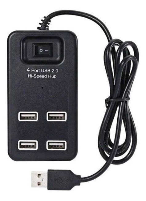 Hub 4 Puertos Multi Usb 2.0 Switch 1.2 Metros Luz Led Indica-0