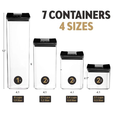 Set 7 Contenedores Envases Organizador Despensa Cocina IRM-6