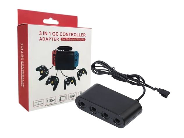 Adaptador Control Mando GameCube Switch Wiu PC Multijugador-1