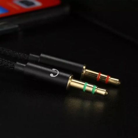 Adaptador Audio Micrófono 2 Aux Macho A 1 Aux Hembra 3.5mm-4