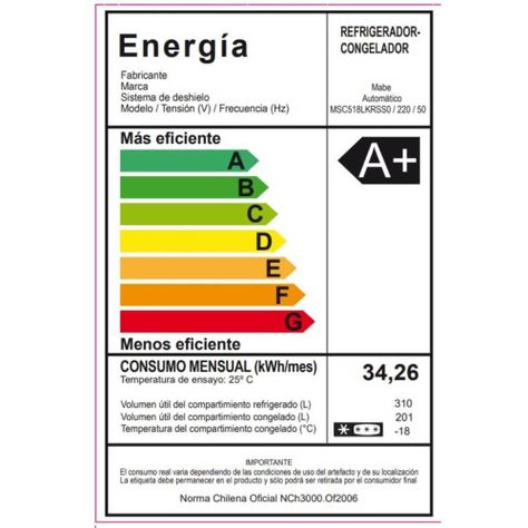 Refrigerador Side By Side Tecinverter 518 Lts Mabe Msc518lkrss0-7