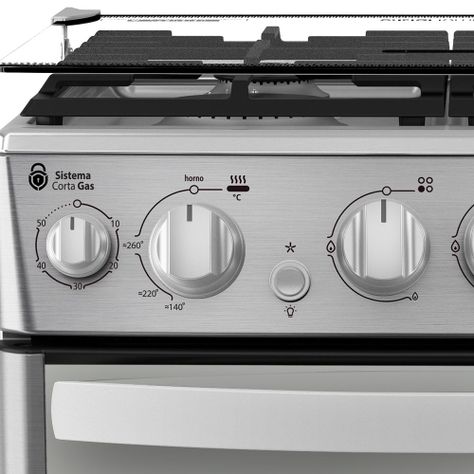 Cocina de Piso a Gas 55 cm Inox Mabe CMC5540FX1-9