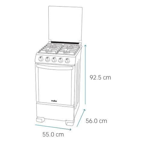 Cocina de Piso a Gas 55 cm Silver Mabe CMC5530AG0-7