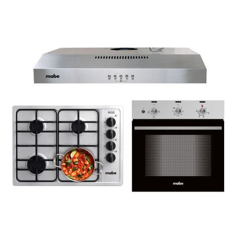 Kit Campana + Encimera + Horno 60cm Mabe CM6045_CMG6044SD_HM6031-0