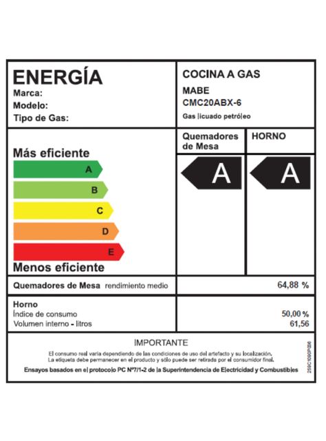 Cocina De Piso A Gas 52cm Blanca Mabe Cmc20abx-6-2