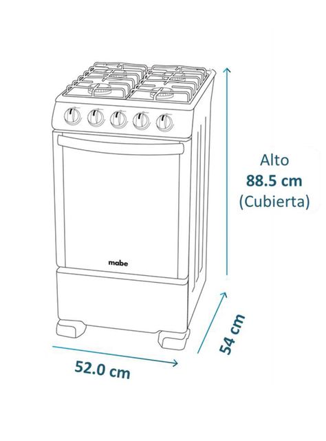Cocina De Piso A Gas 52cm Blanca Mabe Cmc20abx-6-7