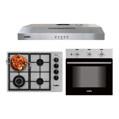 Kit Campana + Encimera + Horno 60cm Mabe CM6045_CMG6044_HM6031-0