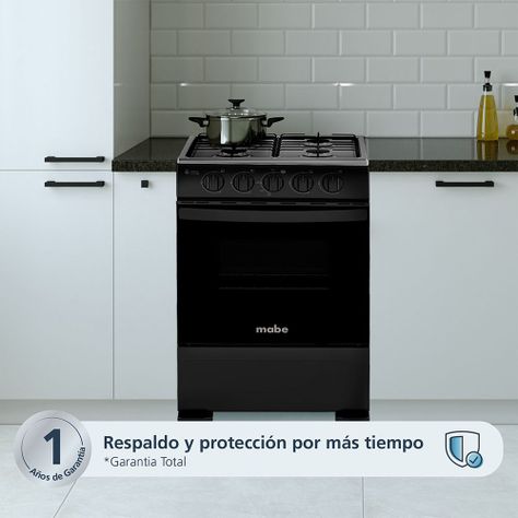Cocina de Piso a Gas 51 cm Negro Mabe CMC5100NA1-4