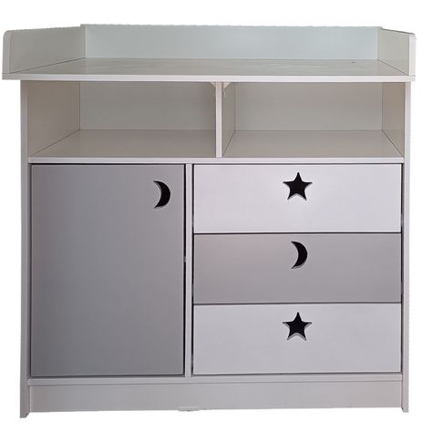 Comoda Mudador Blanco Gris-0