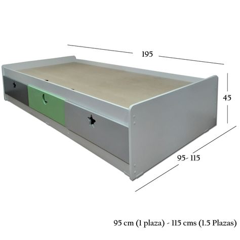 Cama 3 C Verde Gris 1.5-1