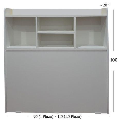 Respaldo Repisa Blanco 1.5 Plazas-1