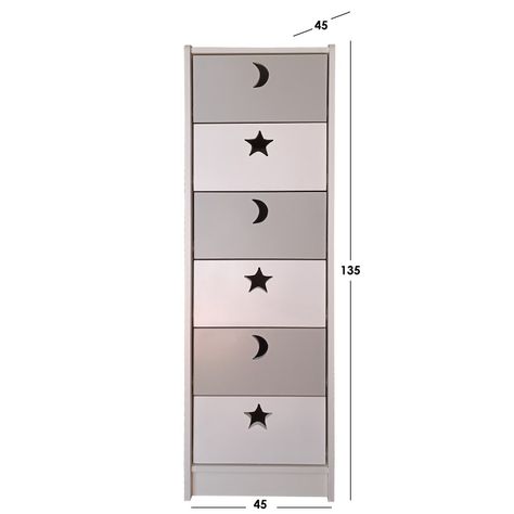 Cajonera 6 C Blanco Gris Slim-2