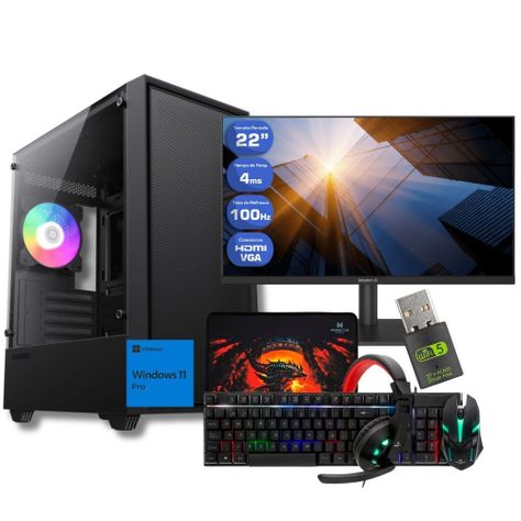 Pc Gamer Ryzen 5 5600GT + 16GB + Vega 7 + 480GB + Monitor + STORM-0