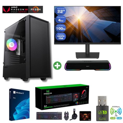 Pc Gamer Ryzen 5 5600GT + 16GB + Vega 7 + 1TB + Parlante + Monitor  + STORM-1
