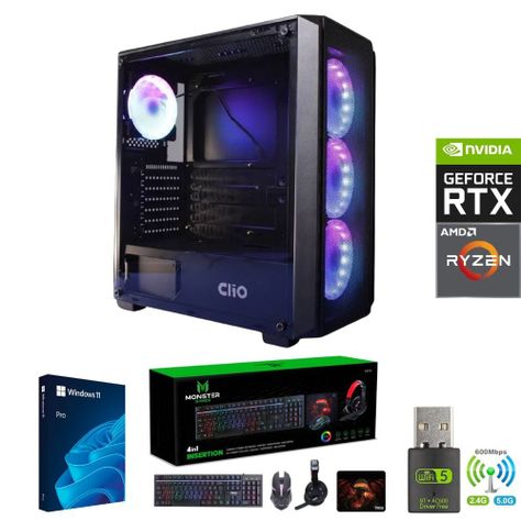 Pc Gamer Ryzen 5 5600 +16GB + RTX4060 +1TB + Parlante + Monitor + P4MB-1