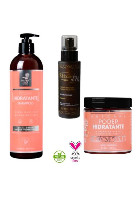 Shampoo Hidratante, Mascara Poder Hidratante y Serum Elixir-1