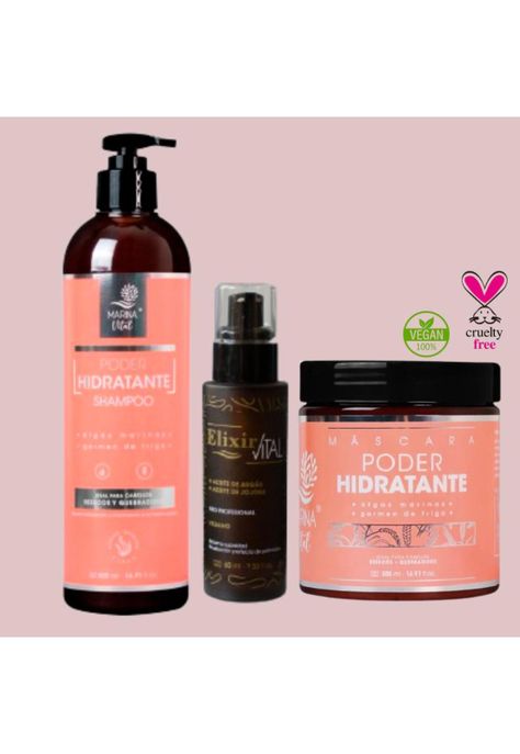 Shampoo Hidratante, Mascara Poder Hidratante y Serum Elixir-2