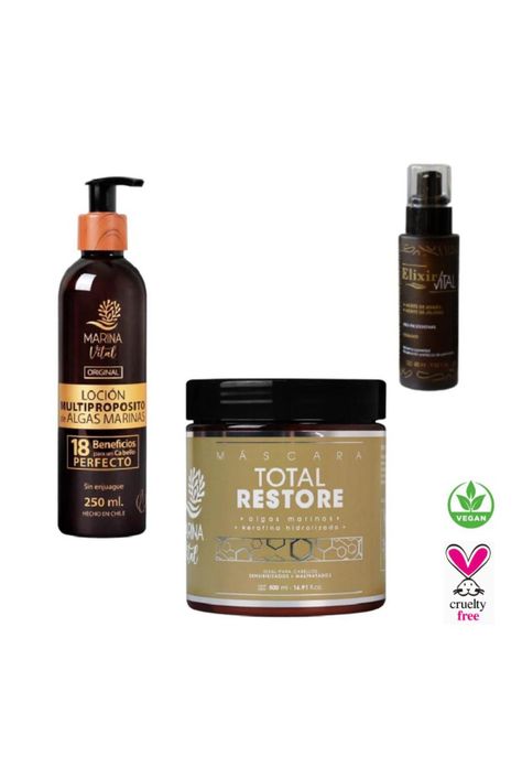 Mascara Restauradora, Locion Multiproposito Y Serum Elixir-1