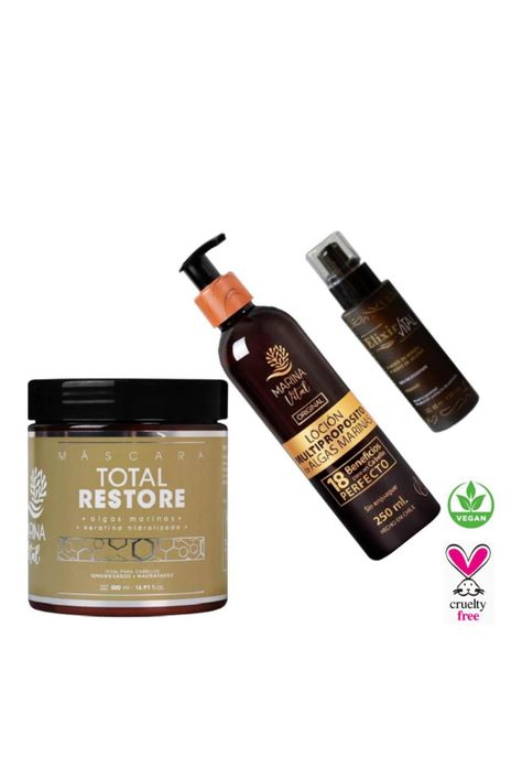Mascara Restauradora, Locion Multiproposito Y Serum Elixir-2