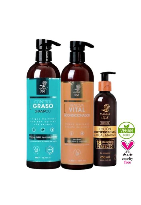 Shampoo Control Graso, Acondicionador Y Locion Multiproposito-1