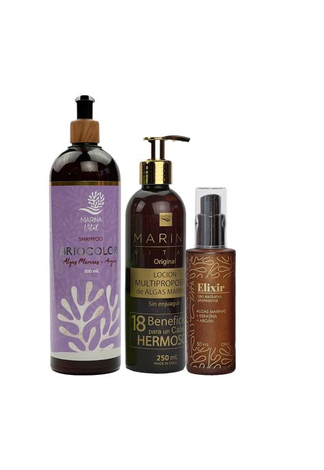 Shampoo Briocolor, Locion Multiproposito y Serum Elixir-3