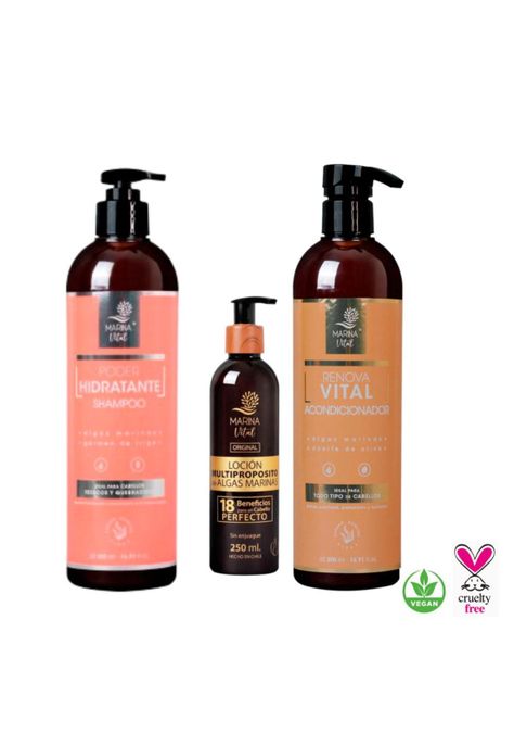 Shampoo Poder Hidratante, Acondicionador Y Locion Multipropo-2