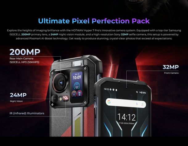 HOTWAV Hyper 7 Pro - Smartphone Rugerizado con 200MP-5