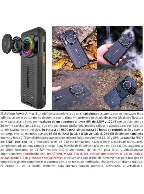 Ulefone Power Armor 21 - Celular Resistente Sonido Potente-1