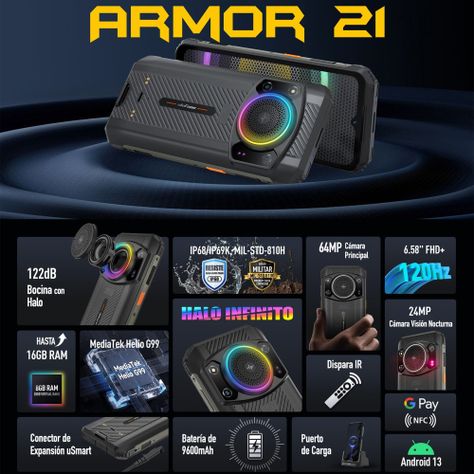 Ulefone Power Armor 21 - Celular Resistente Sonido Potente-2