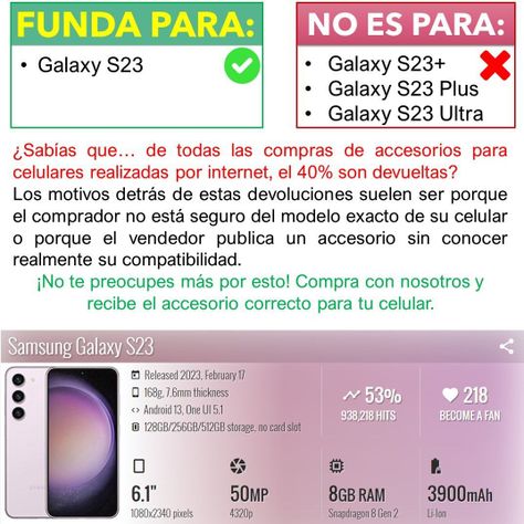 Para: Galaxy S23 - Carcasa Ultra Delgada Aro Soporte Iman-1