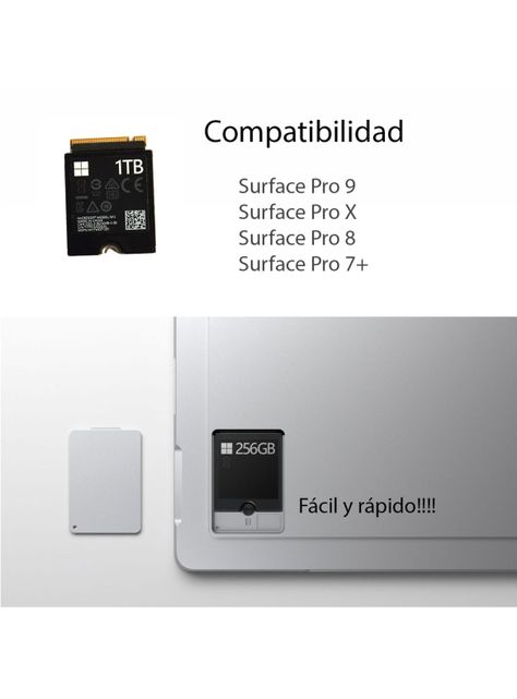 Memoria Para: Surface Pro 9 / SSD 1TB + Servicio Instalación-1