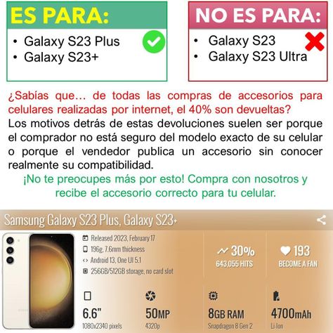 Para: Galaxy S23 Plus (S23+),  Carcasa Slim Aro Soporte Iman-1