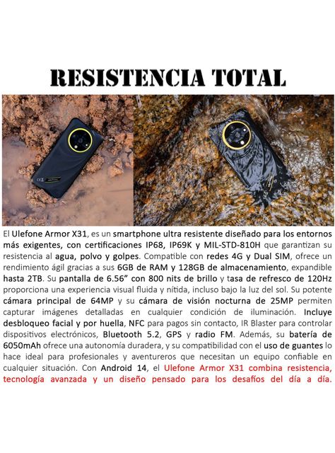 Ulefone Armor X31 - Resistencia Extrema Rugged Militar Ip68-1