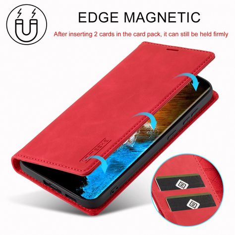 Para: Galaxy S23 - Funda Estuche Cuero Guarda Tarjetas-3