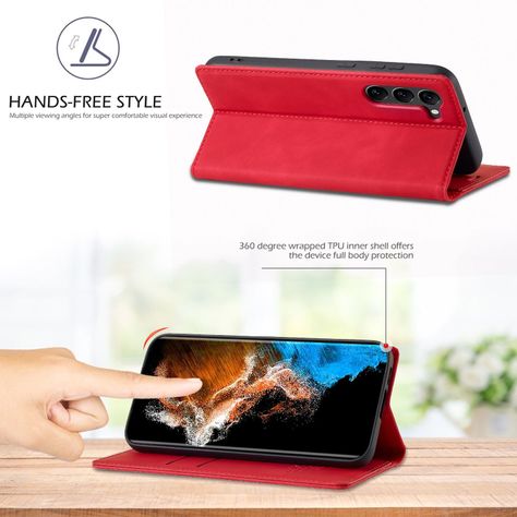 Para: Galaxy S23 - Funda Estuche Cuero Guarda Tarjetas-5