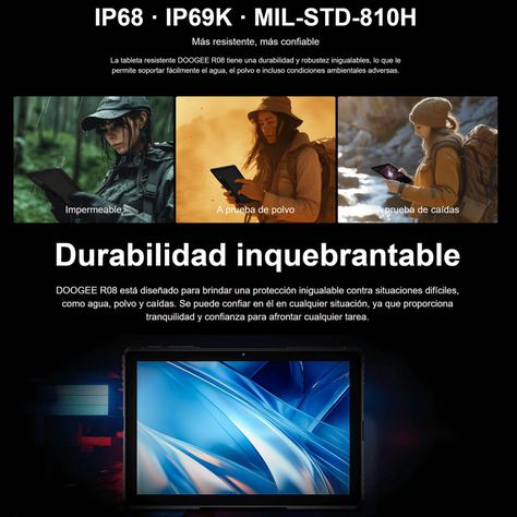 Tablet Resistente: Agua y Golpes - Doogee R08 / IP68 Militar-4