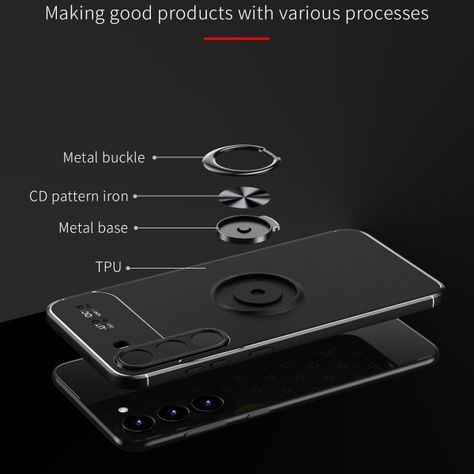 Para: Galaxy S23 Plus (S23+),  Carcasa Slim Aro Soporte Iman-6