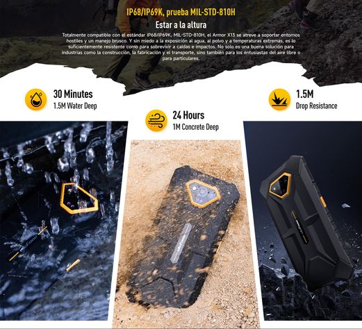 Armor X13 - Rugged Resistente: Golpes Polvo y Agua-2
