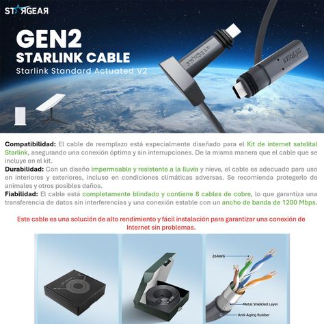 Cable Starlink 10 metros - Resistente Alta Velocidad-2