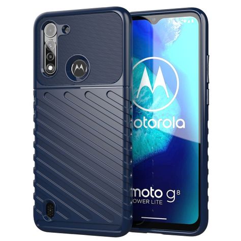 Carcasa: Moto G8 Power Lite - Resistente / Azul-0