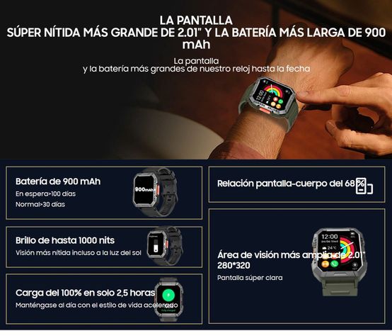 Blackview W60 Resistente Reloj Inteligente Smartwatch Band-4